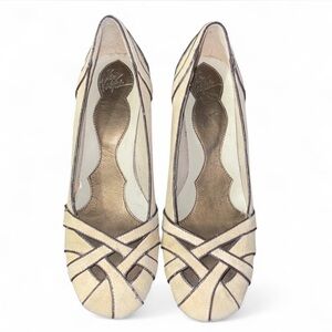 Very volatile— vintage leather & resin wedge heels